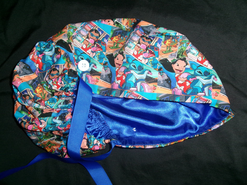 Leo & Stitch Satin Lined Ponytail Scrub Cap