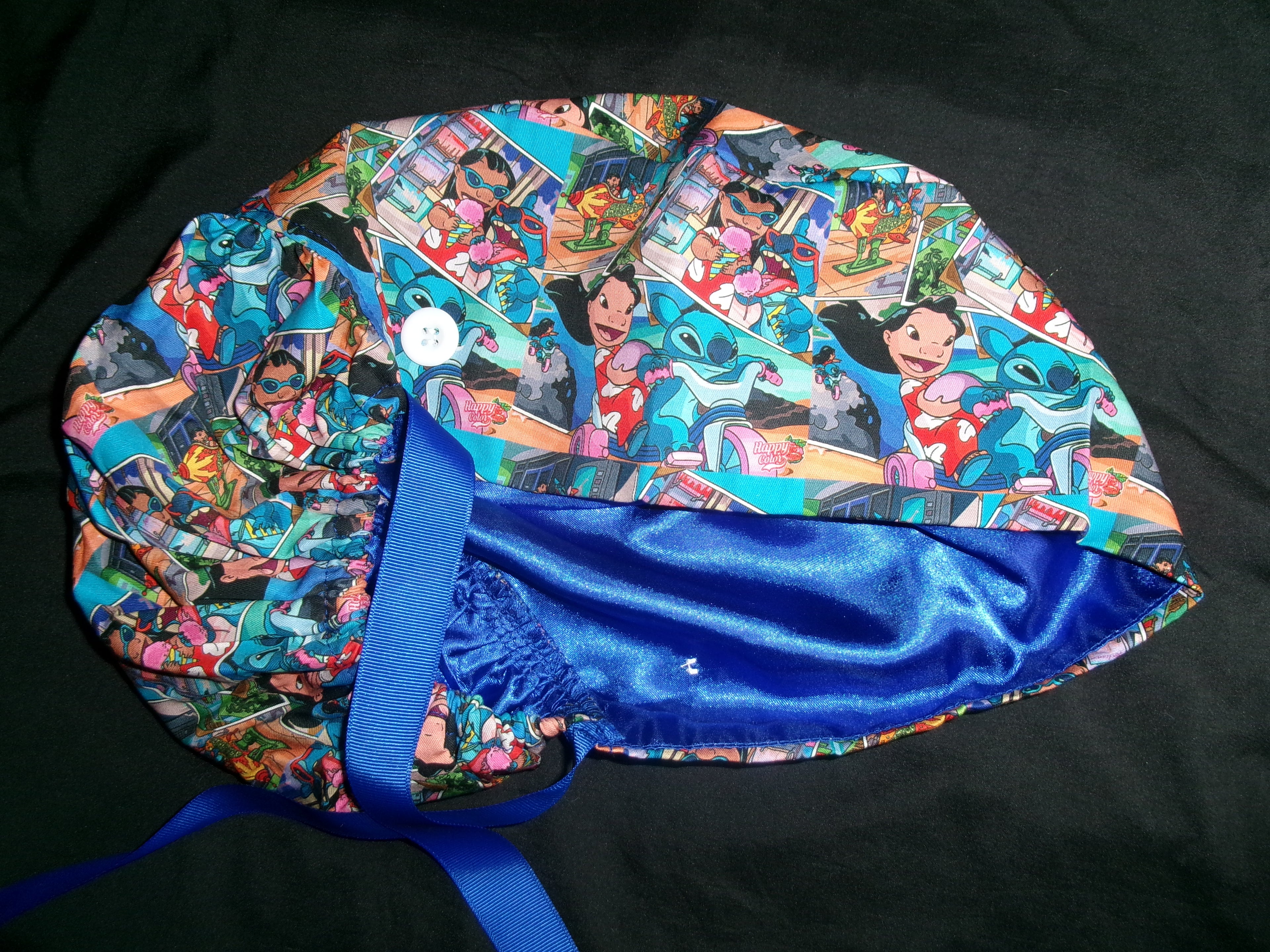 Leo & Stitch Satin Lined Ponytail Scrub Cap