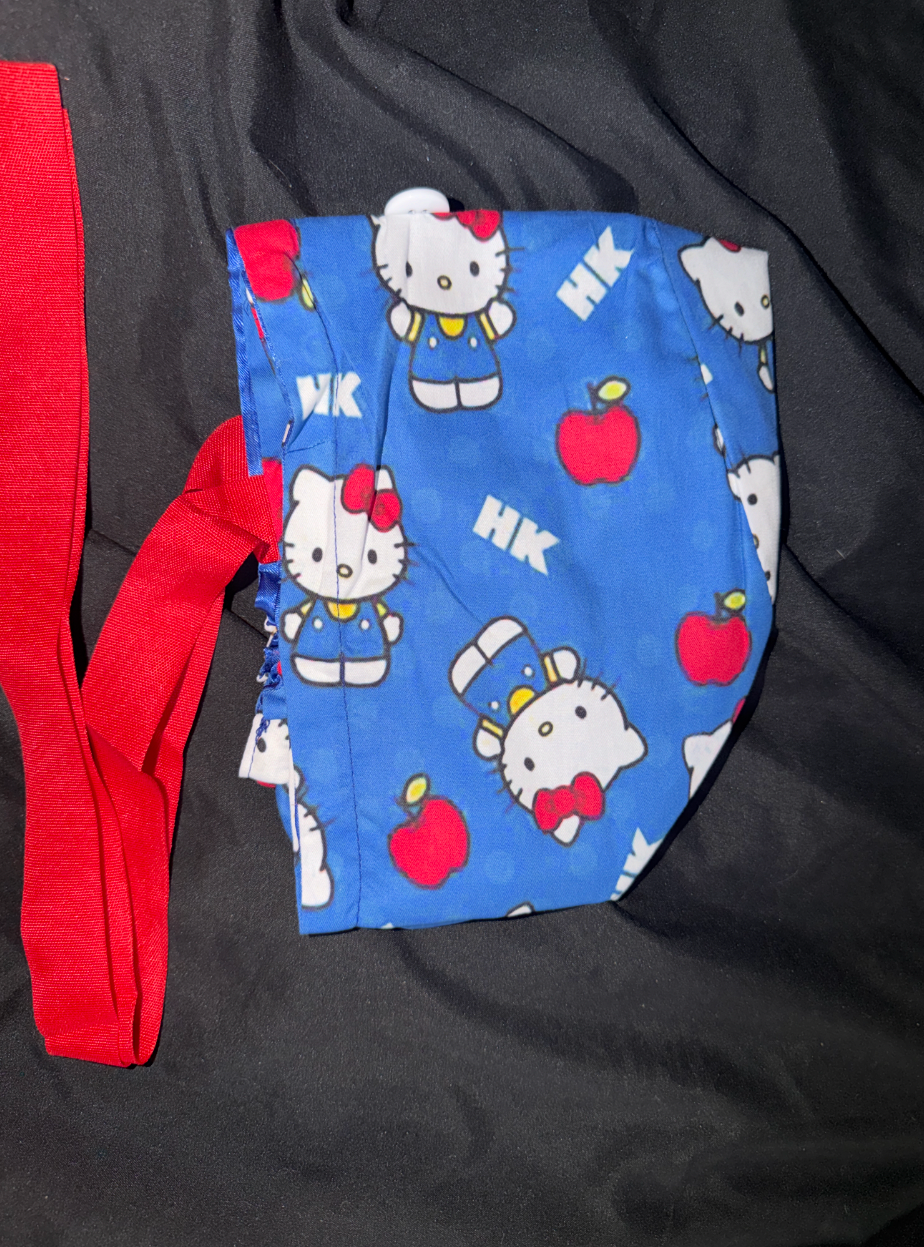 Hello Kitty Satin Lined Ponytail Scrub Cap