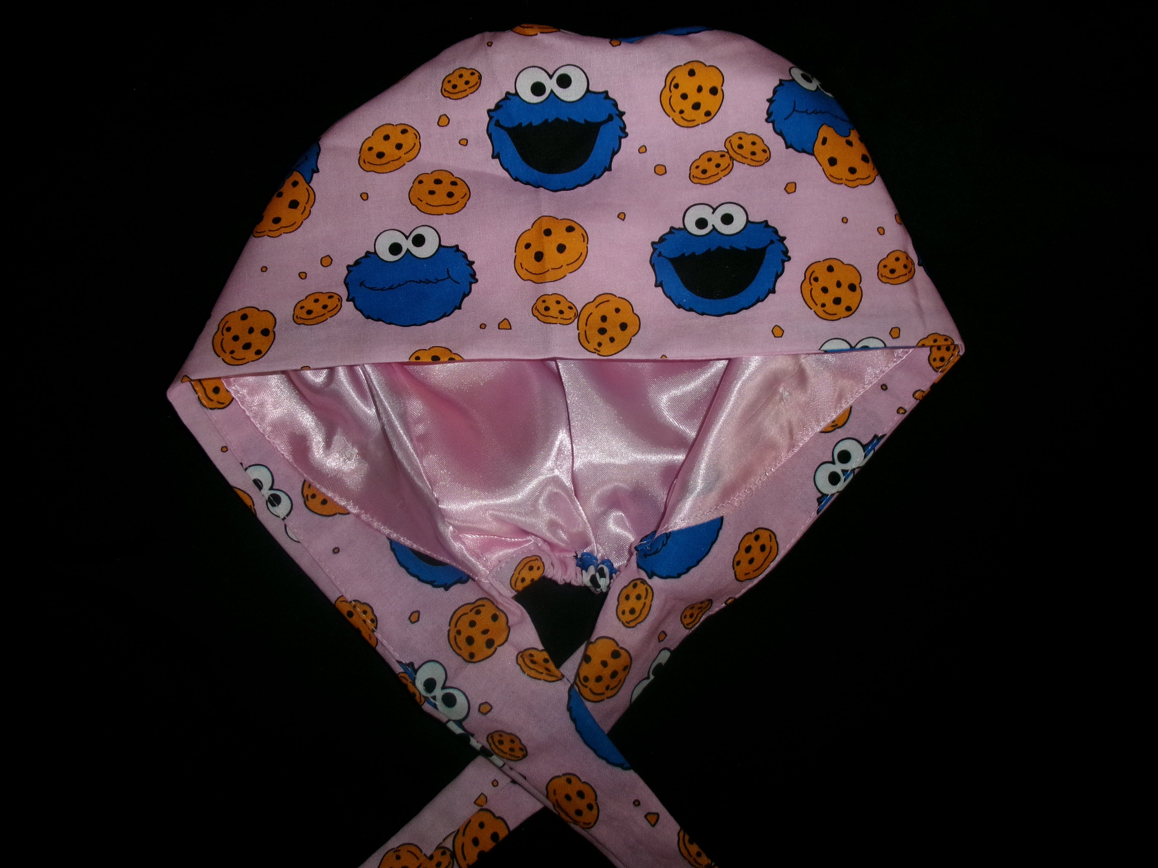 Cookie Monster Satin Lined Scrub Cap