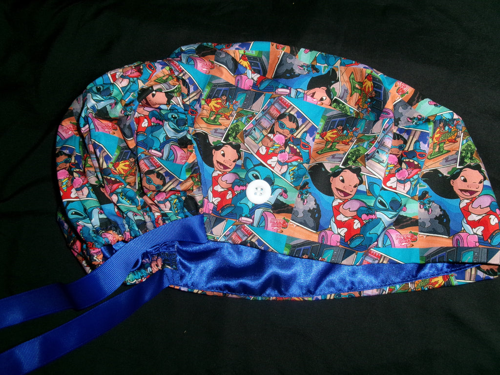 Leo & Stitch Satin Lined Ponytail Scrub Cap