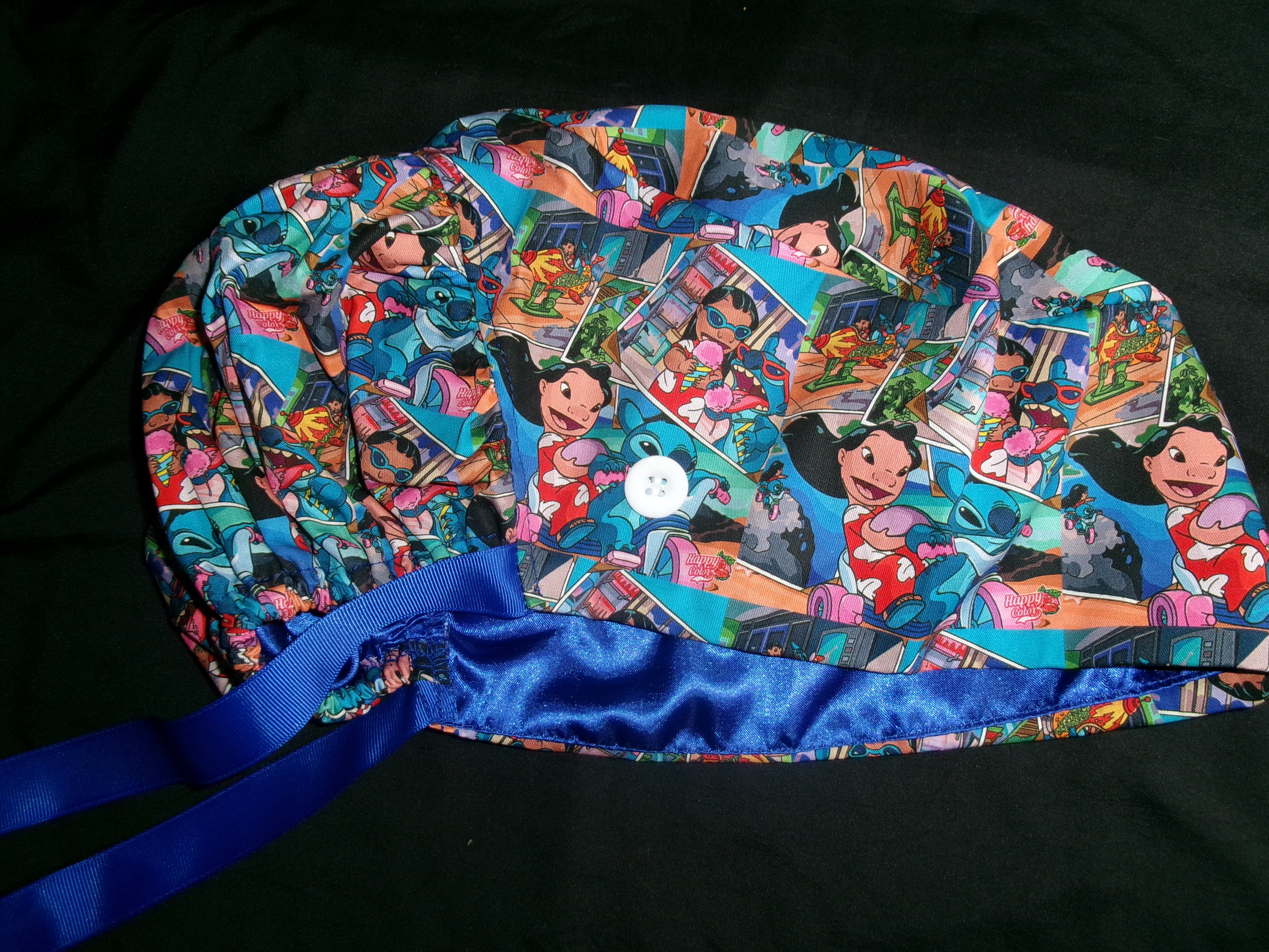 Leo & Stitch Satin Lined Ponytail Scrub Cap