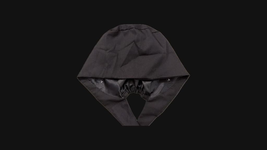 Black Satin Lined Scrub Cap