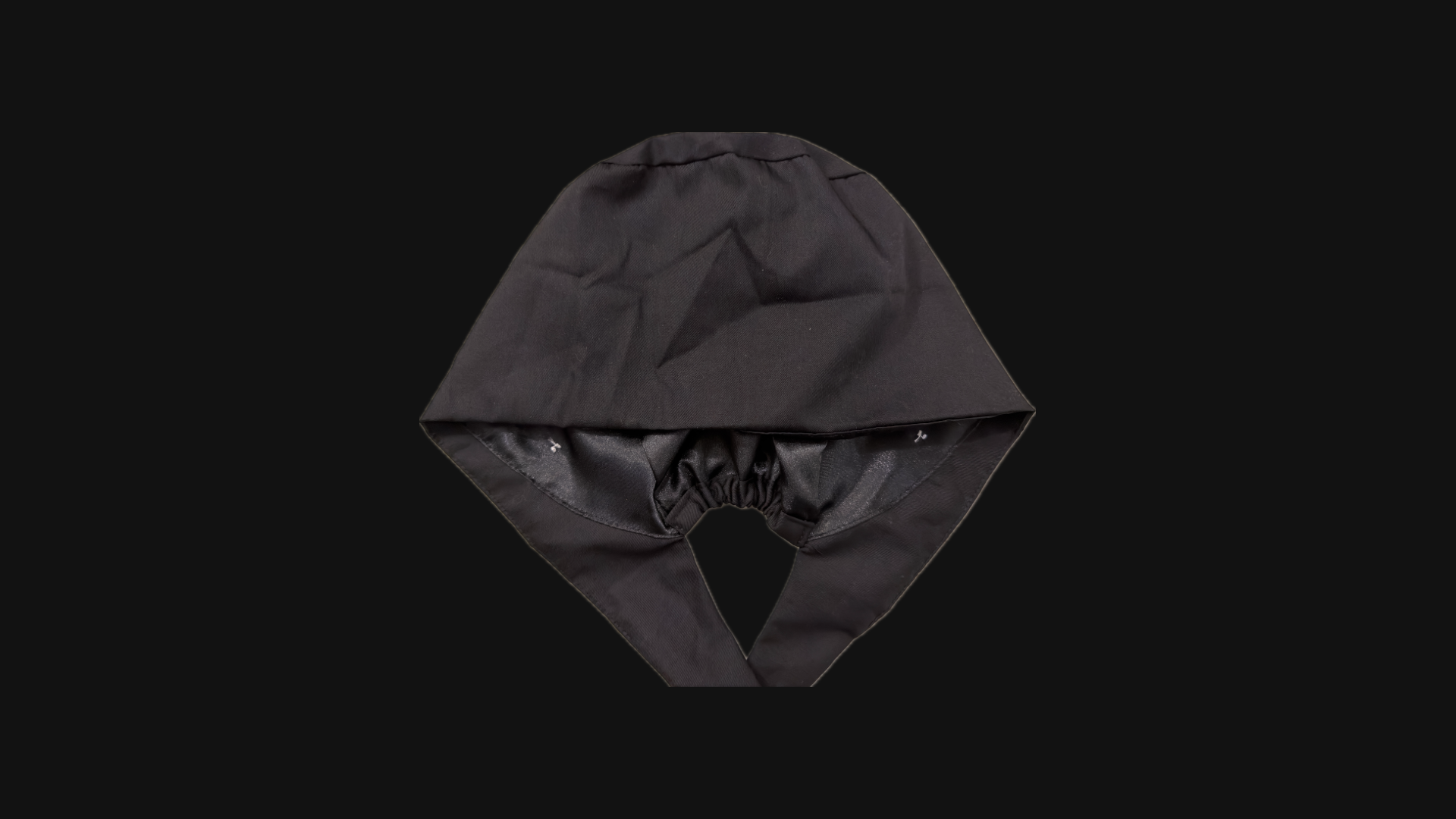 Black Satin Lined Scrub Cap