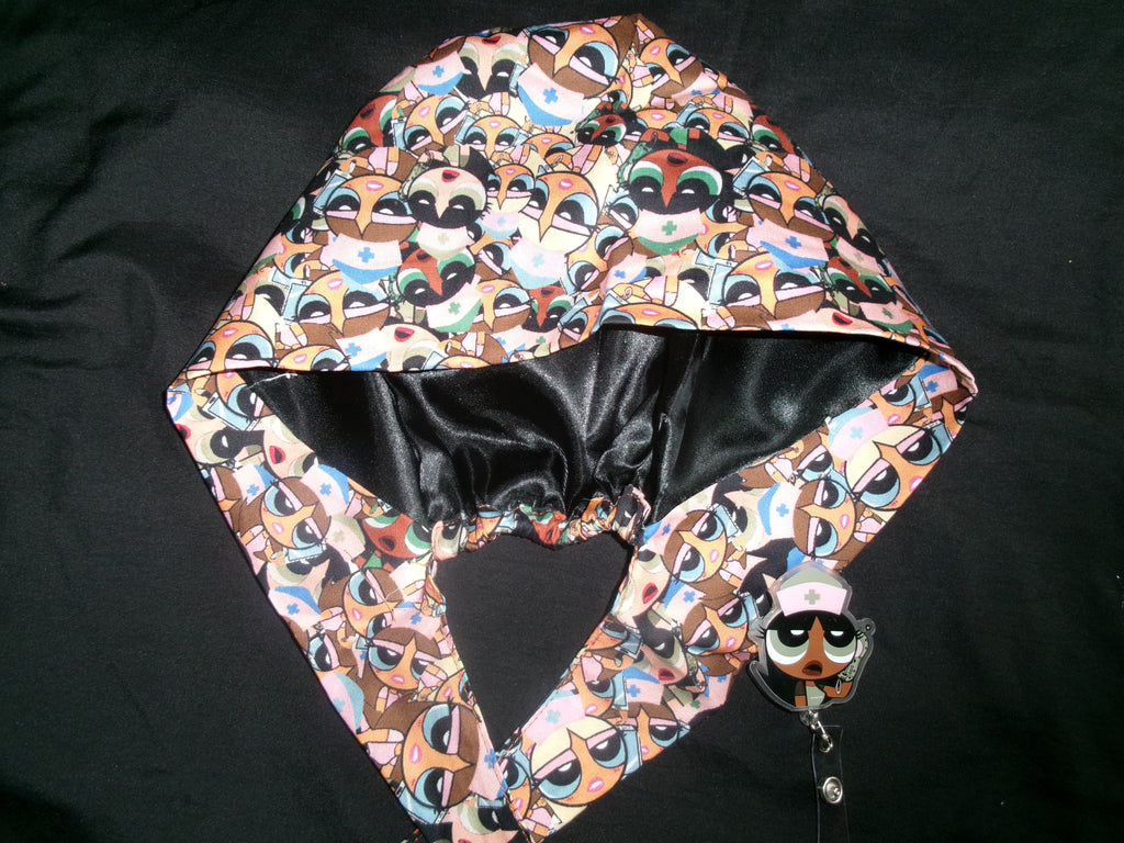 Bratz Satin Lined Scrub Cap & Badge reel duo