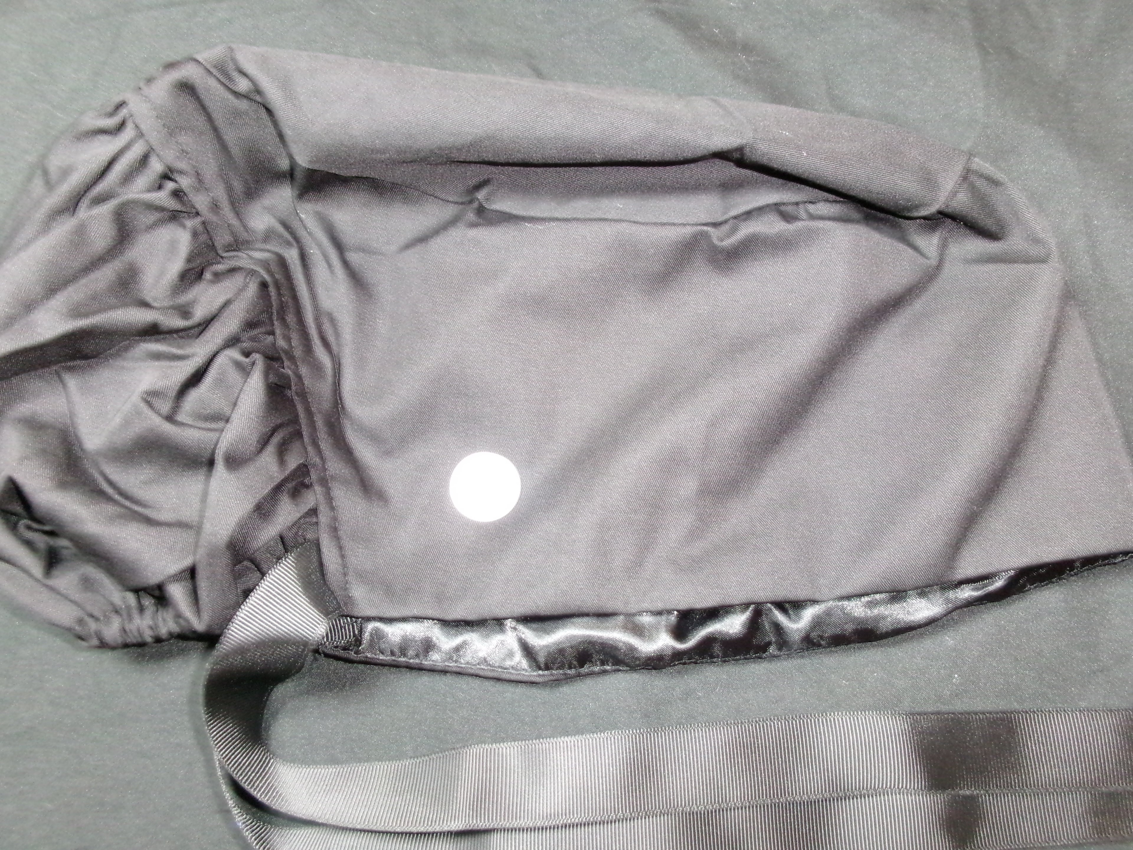 Black Satin Lined Ponytail Scrub Cap
