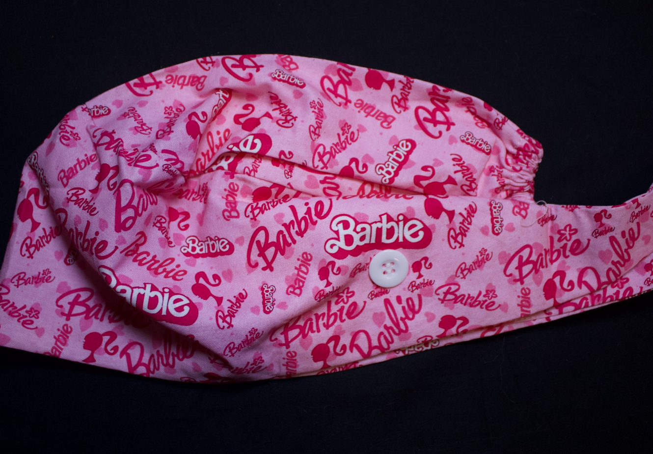 Pink Barbie Satin Lined Scrub Cap