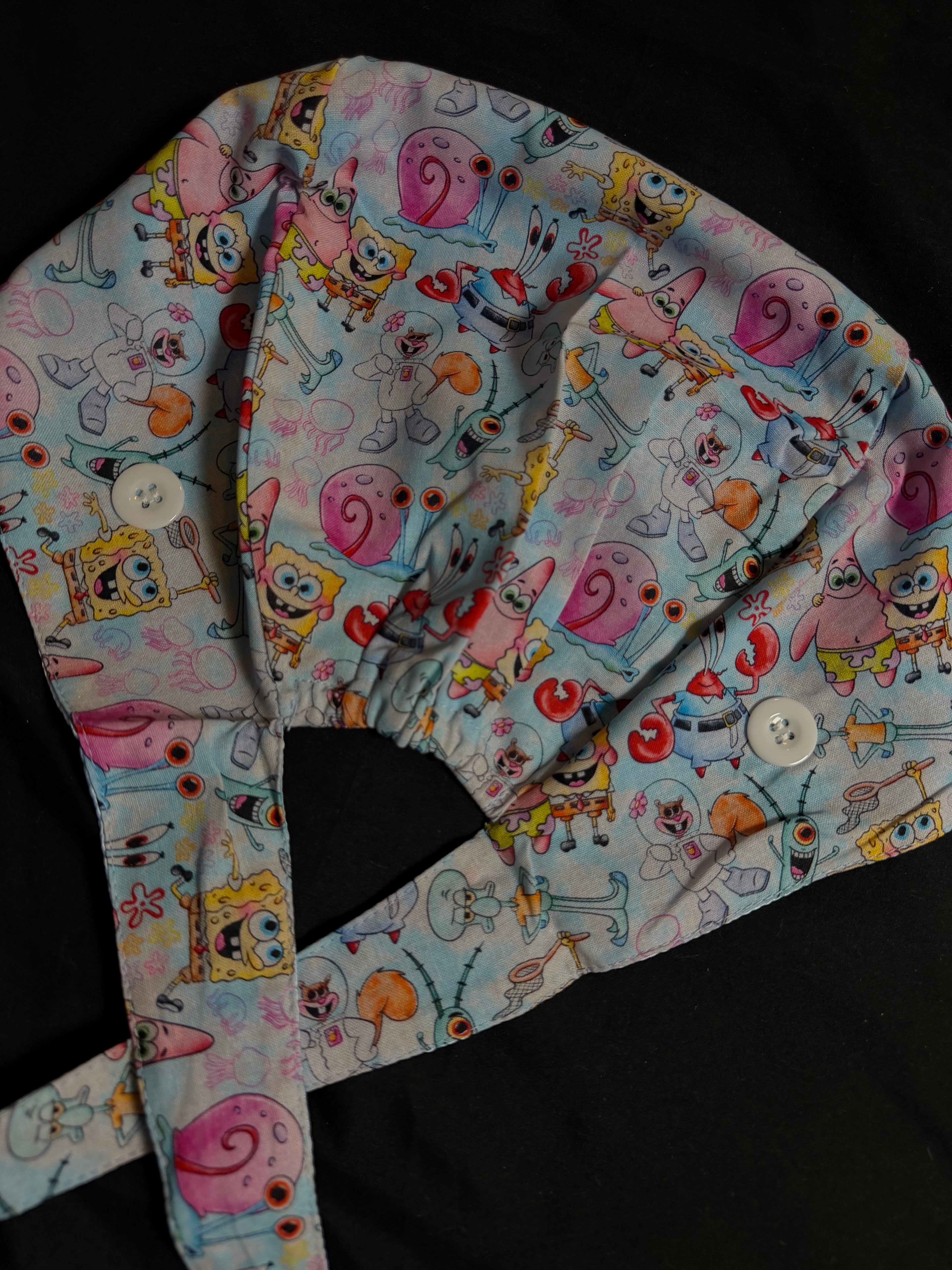 Spongebob Satin Lined Scrub Cap