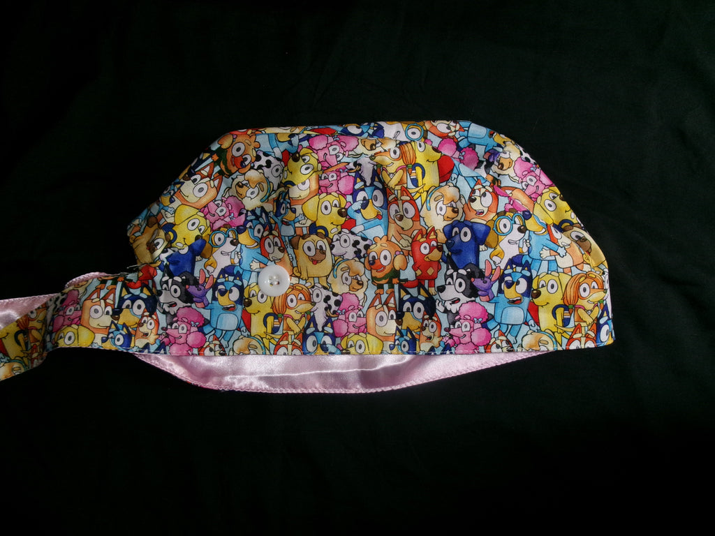 Bluey Satin Lined Scrub Cap
