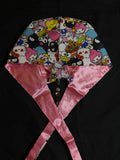 Mixed Character Satin Lined Scrub Cap & Badge Reel Duo
