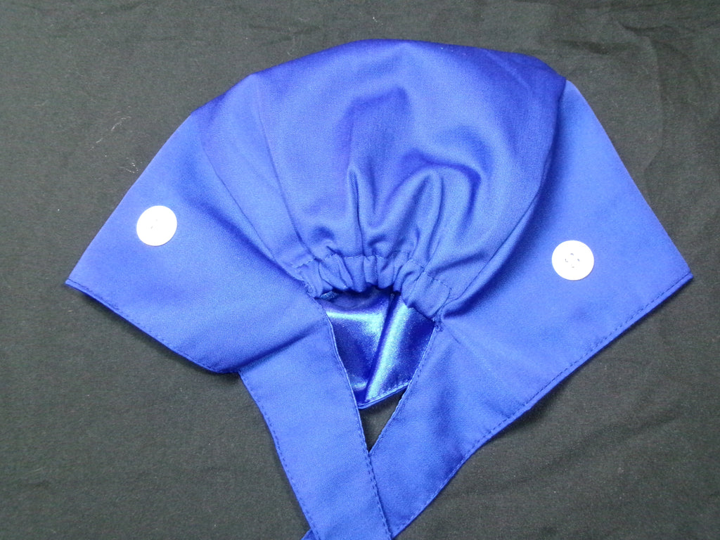 Royal Blue Satin Lined Scrub Cap