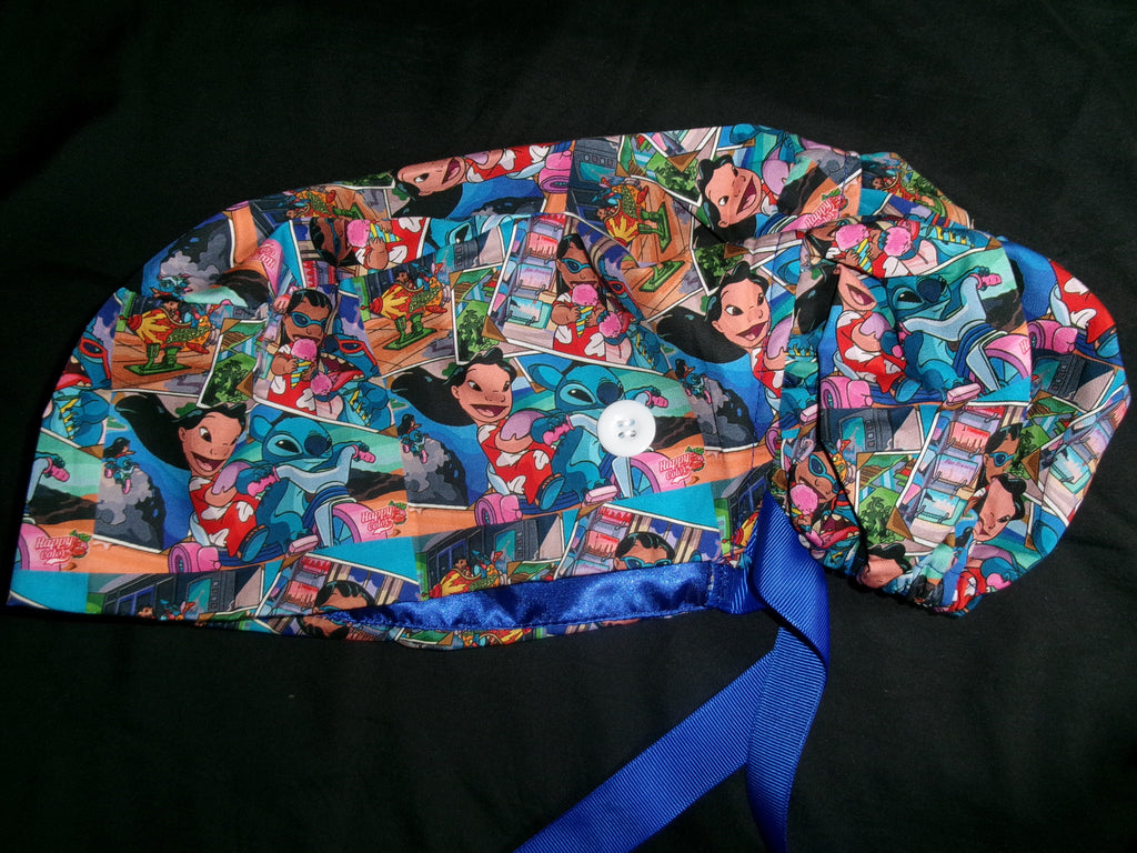 Leo & Stitch Satin Lined Ponytail Scrub Cap