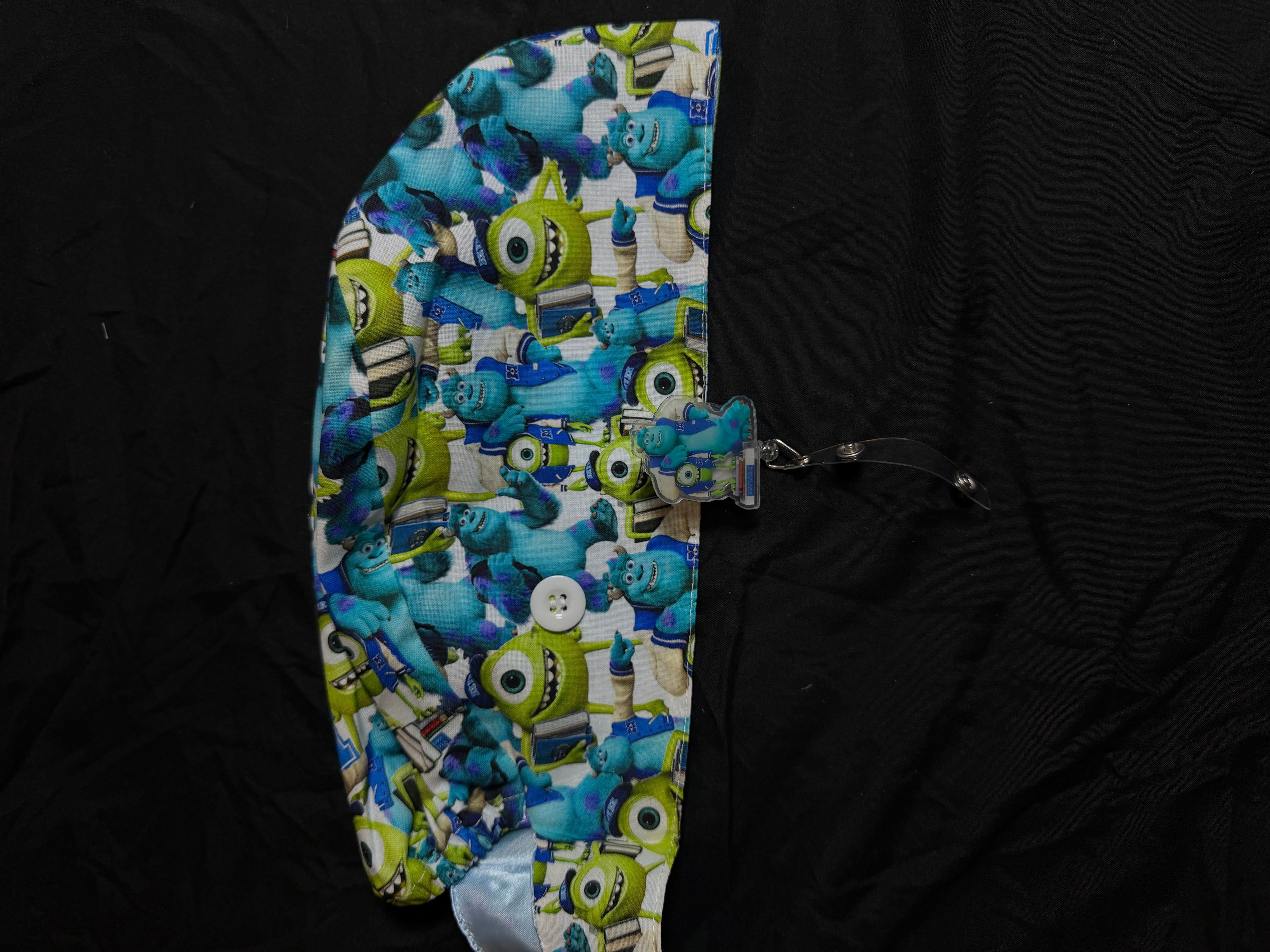 Monsters Ink Satin Lined Scrub Cap & Badge Reel Duo