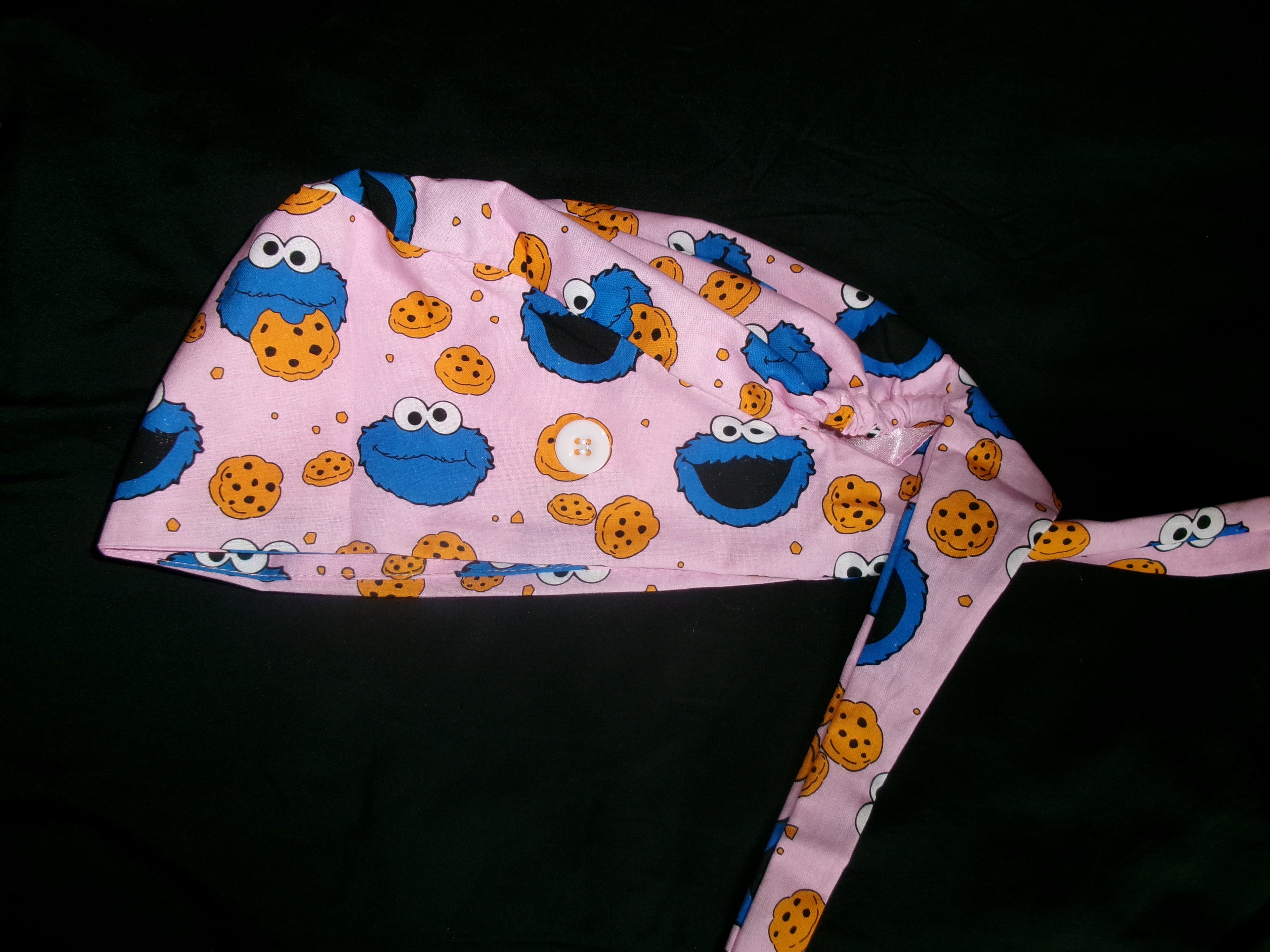 Cookie Monster Satin Lined Scrub Cap