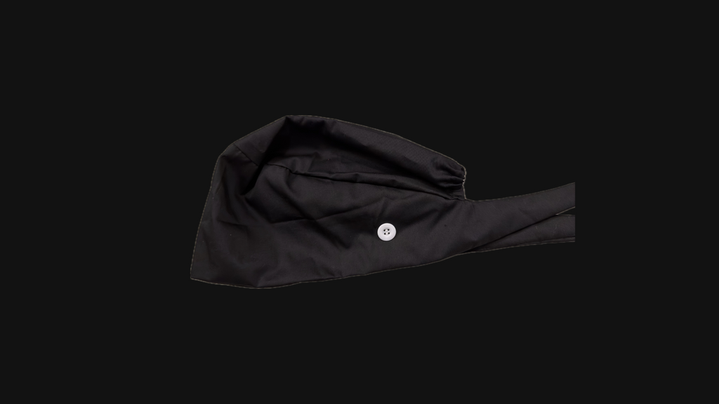 Black Satin Lined Scrub Cap