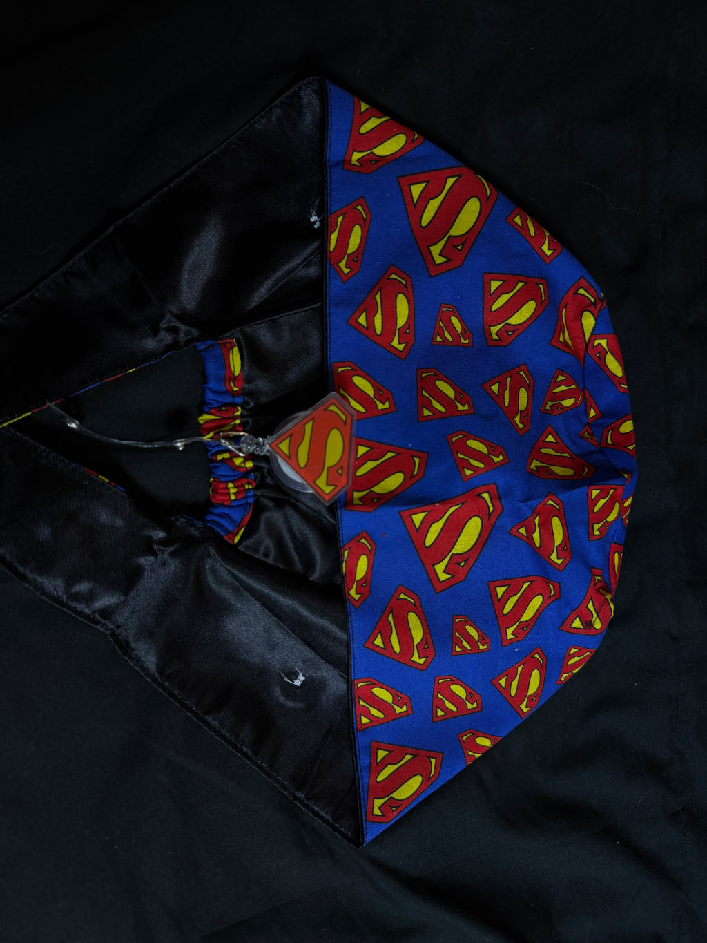 Superman Satin Lined Scrub Cap Badge Reel Duo