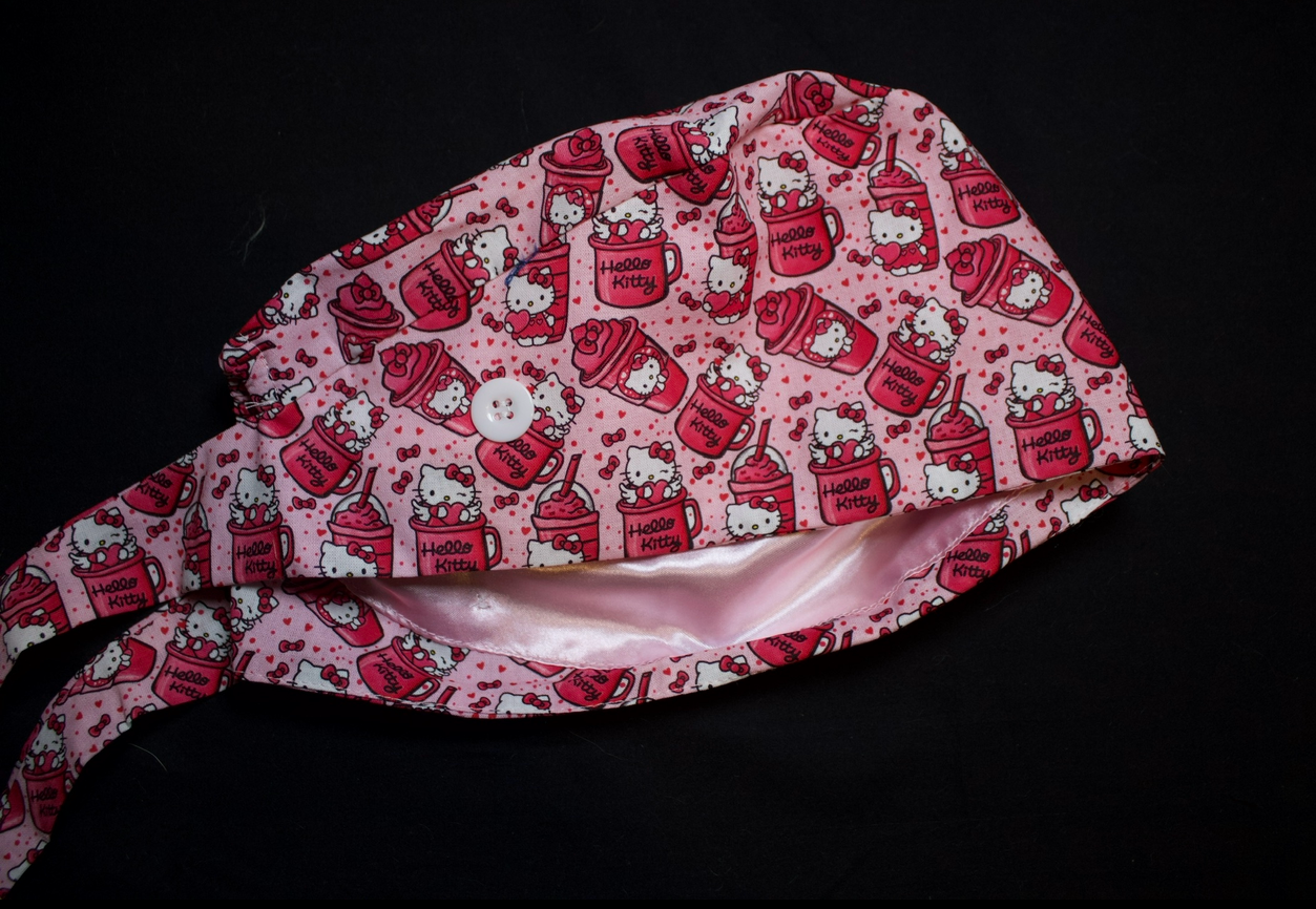 Hello Kitty Frappe Satin Lined Scrub Cap