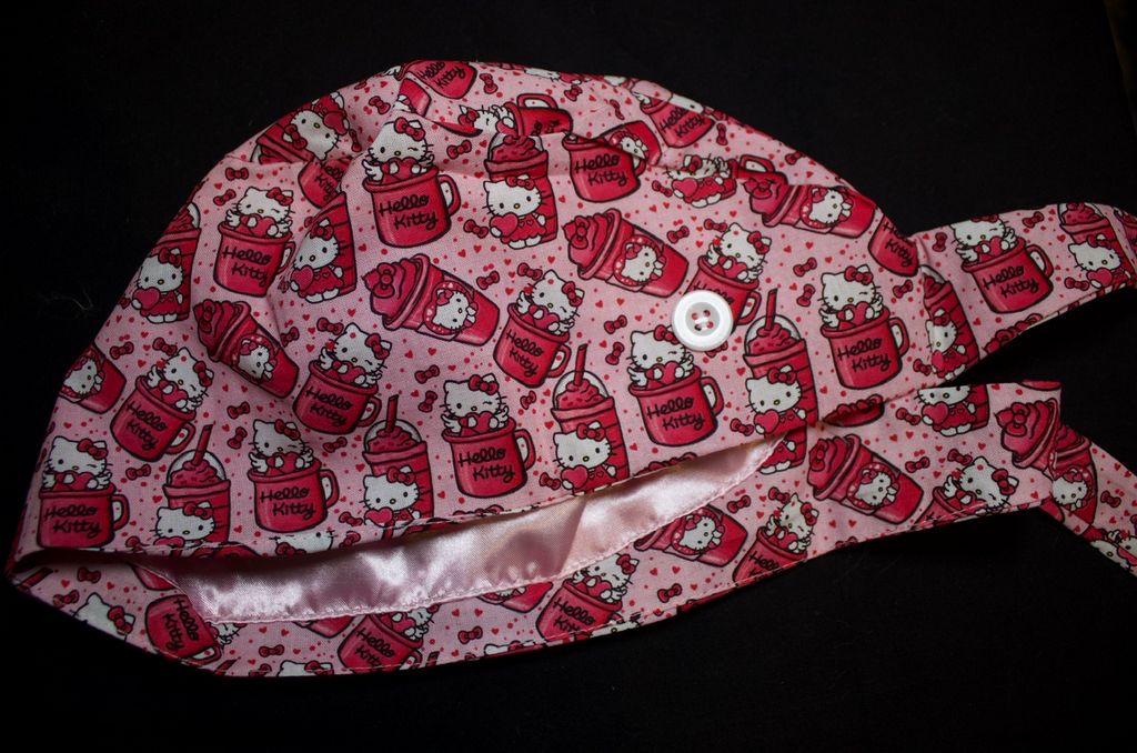 Hello Kitty Frappe Satin Lined Scrub Cap