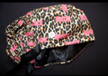 Cheetah Print Bratz Satin Lined Ponytail Scrub Cap